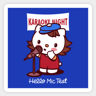 Cute Cat Funny Karaoke Night Singing Cartoon Sticker